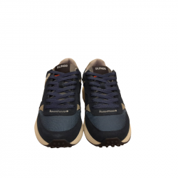 Sun68 Z43127 sneaker uomo in pelle scamosciata blu e logo laterale