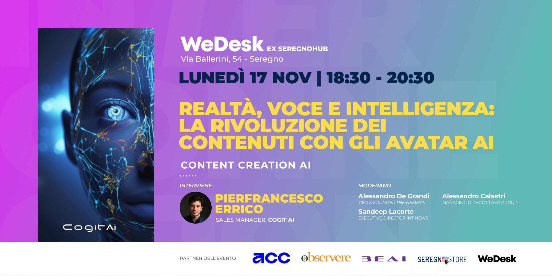 Avatar AI: INTERCONNECTION porta la Startup Cogit-ai a Seregno